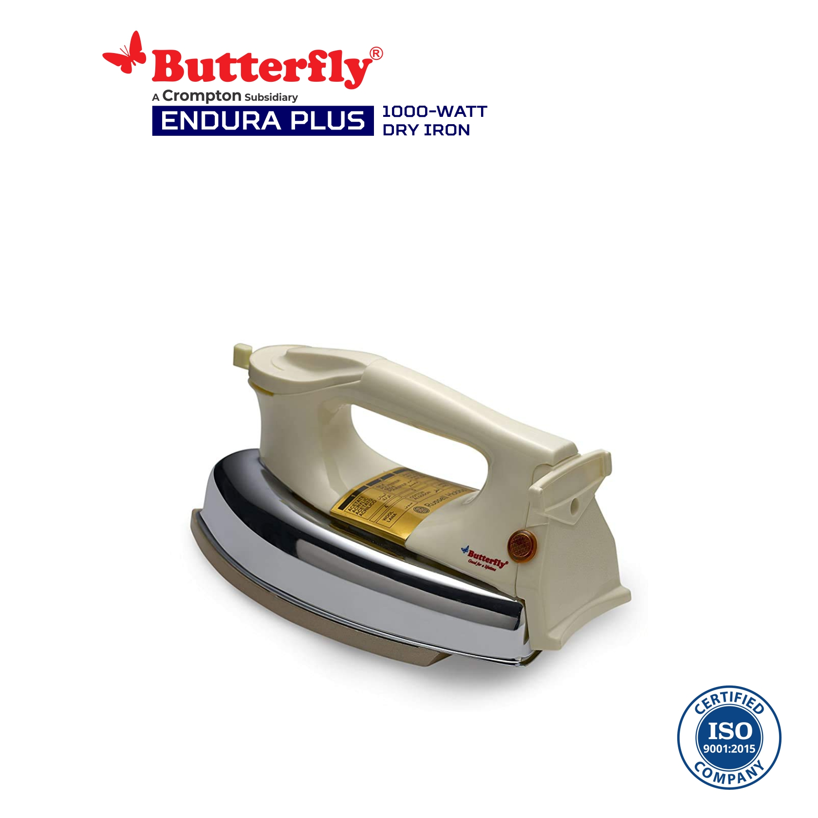 Butterfly Endura Plus Dry Iron White- 1000-Watt