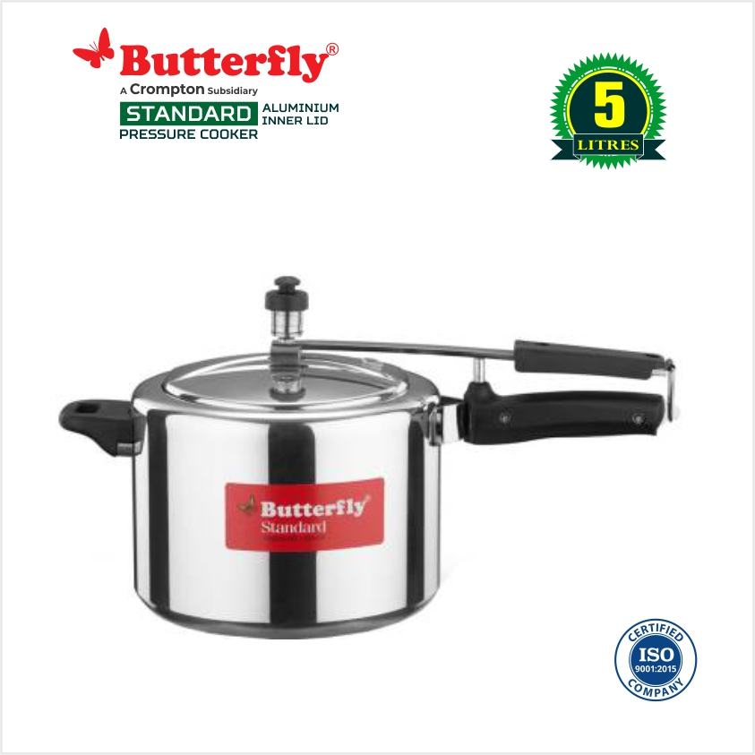Butterfly Standard  Inner Lid Aluminum Pressure Cooker-5 Ltr.