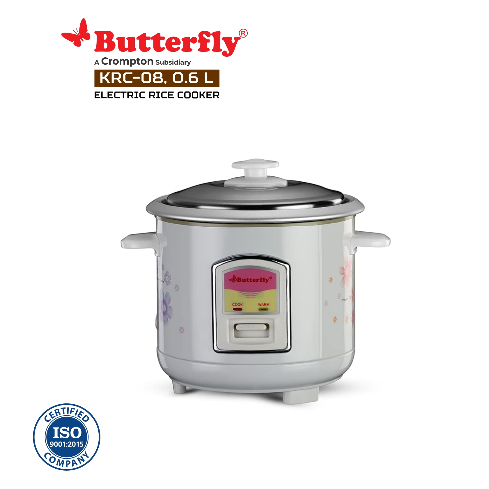Butterfly Electric Cooker, White- KRC-08 0.6 Liter