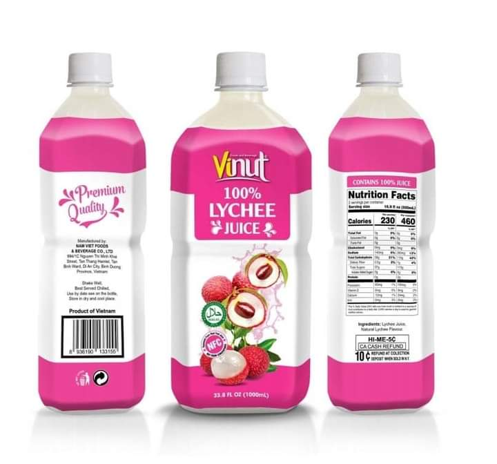 VINUT 100%  Lychee Juice Drink