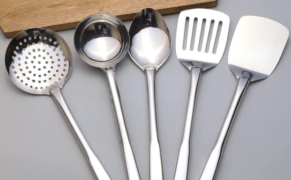 Premium Stainless Steel Kitchen Tool Set For Cooking, Set Of 5