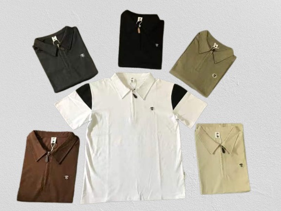 Solid Polo Neck Polyester  T-Shirt