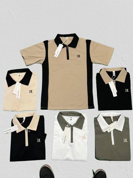 Men Printed, Typography Polo Neck Pure CottonT-Shirt