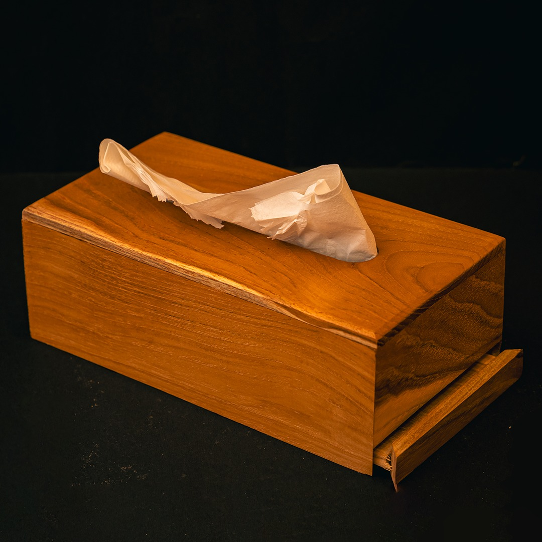 Solid Cherry Handmade  Wooden Tissue Box