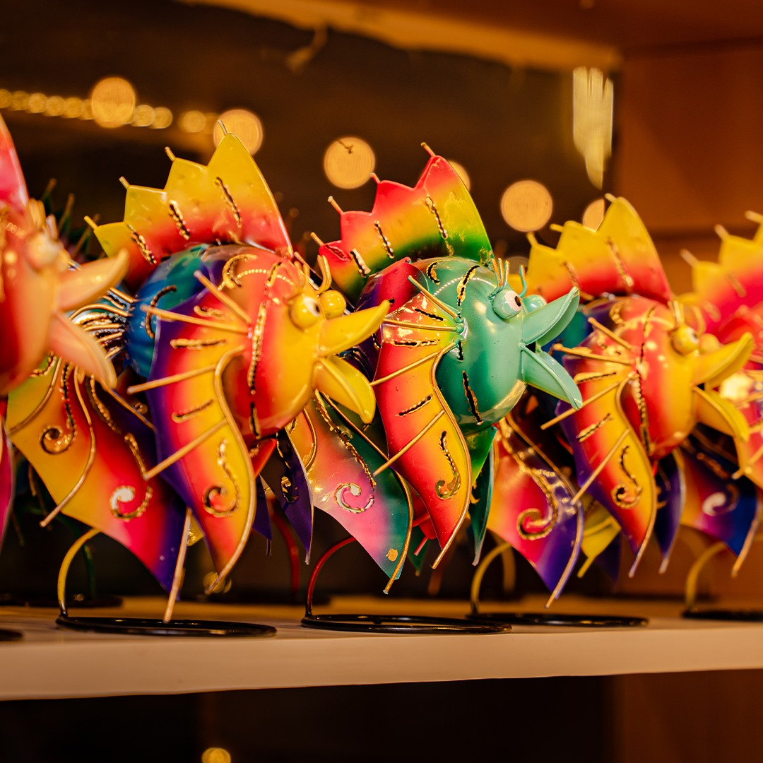 Ethical Balinese Iron Work Multicolor Funky Fish