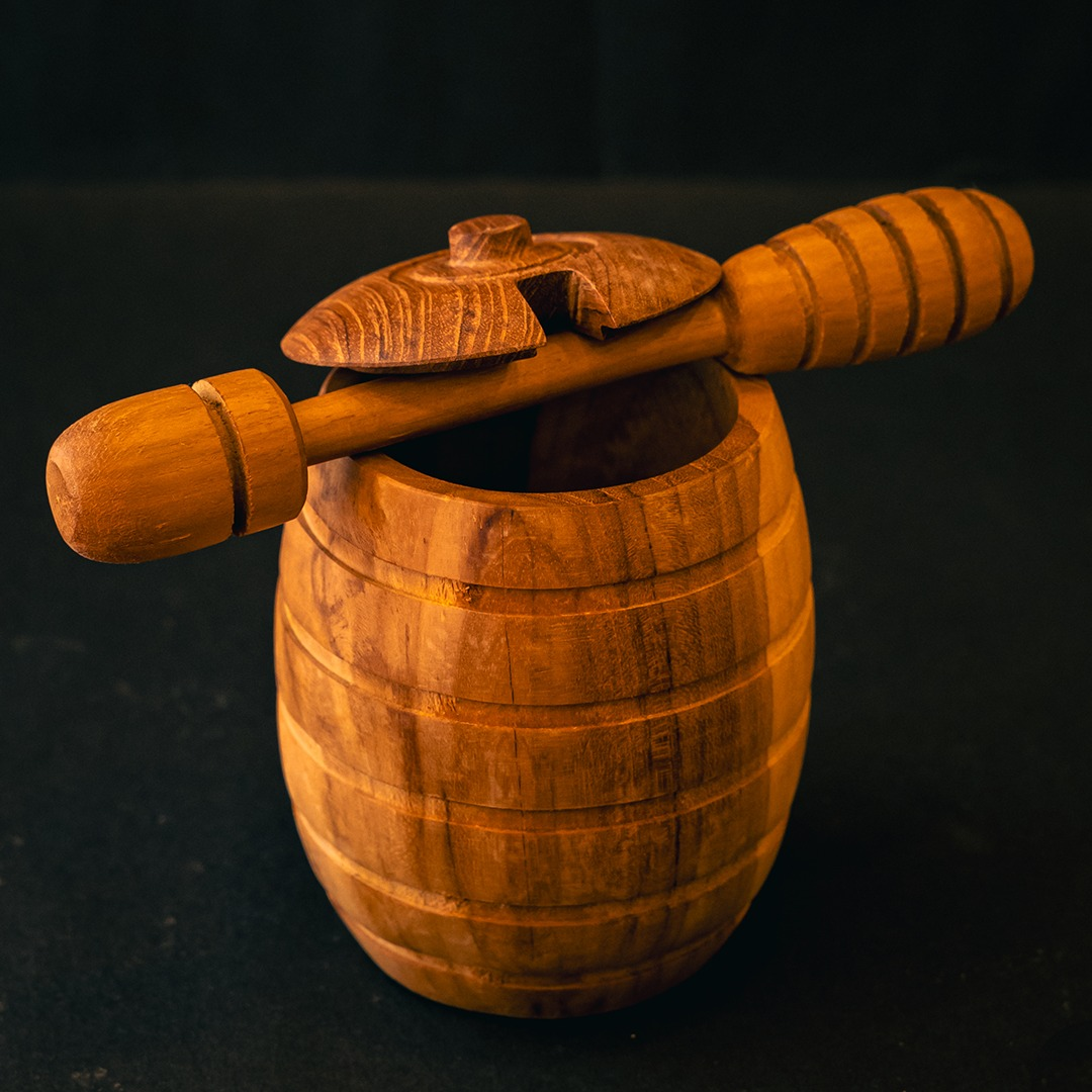 Olive Wood Honey Pot