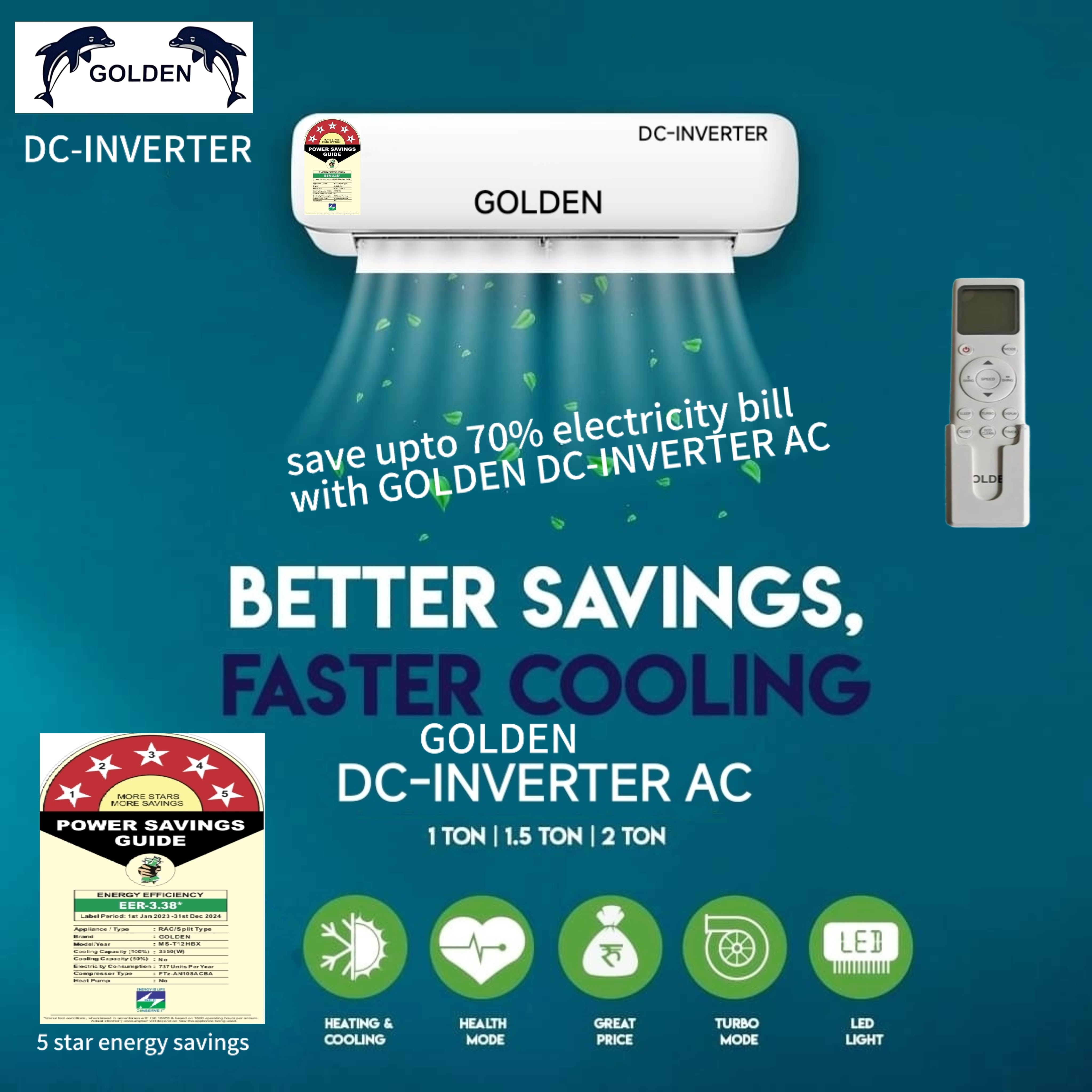 Golden 1 Ton DC-Inverter Air Conditioner