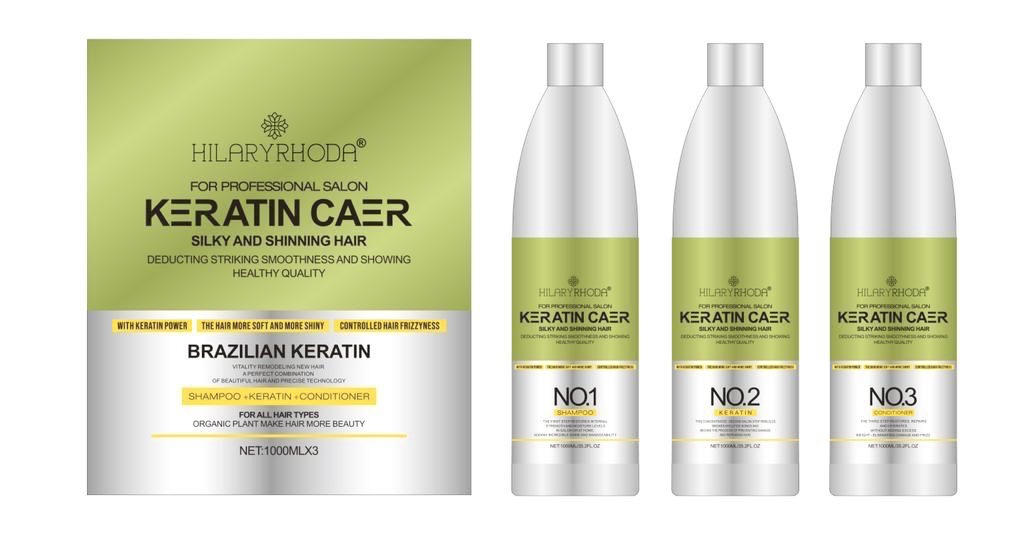 Hilary Rhoda Brazillian  Keratin Care  - 3x1000ml (Shampoo+ Keratin + Conditioner)
