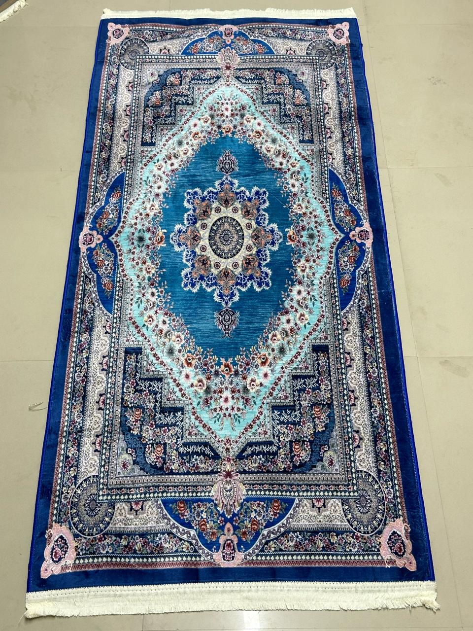Turkish Design Dark Blue Floor Carpet