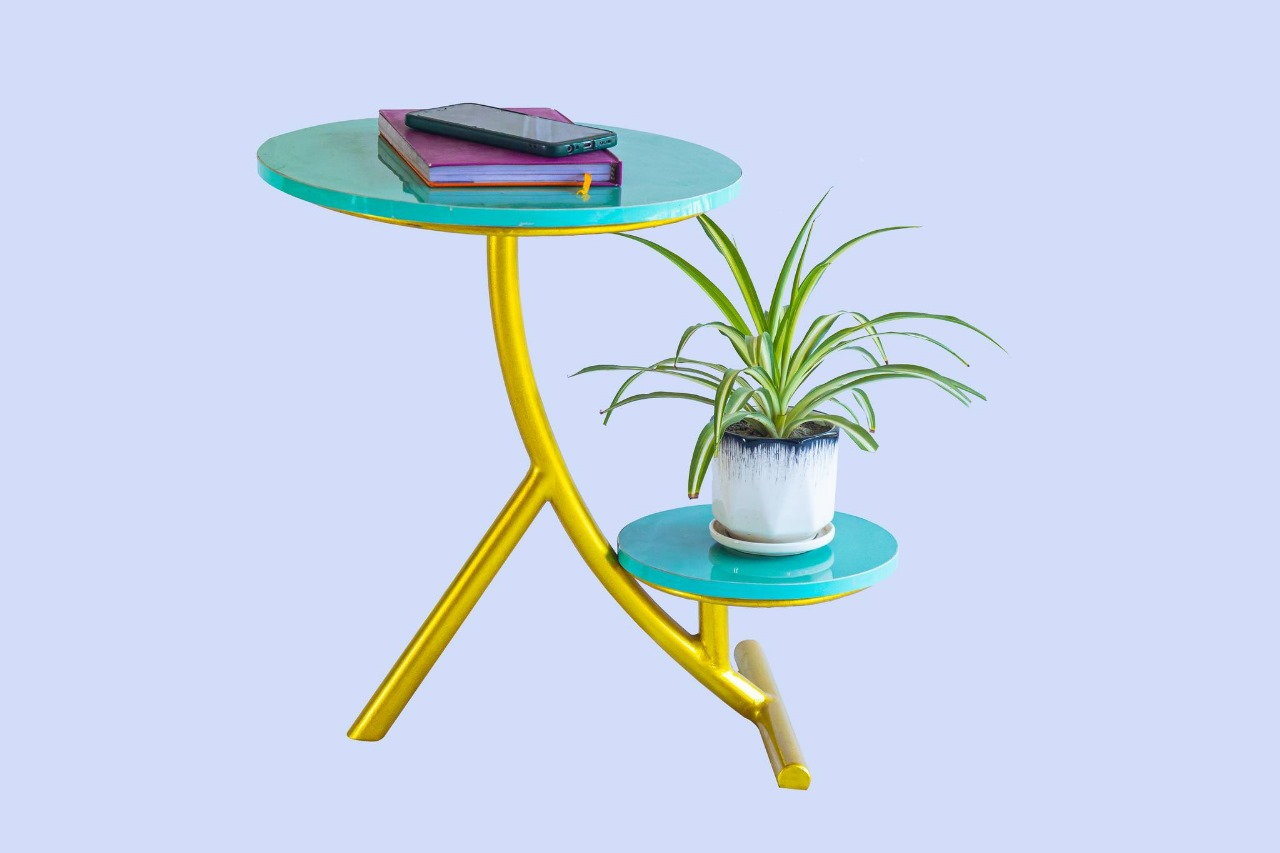 Versatile White Gold Coffee Table for Living Room & Bedroom