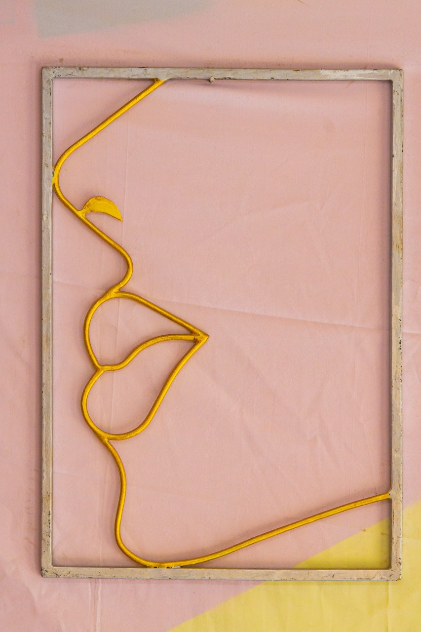 Female Line Sculpture Gold Art Wall Decor