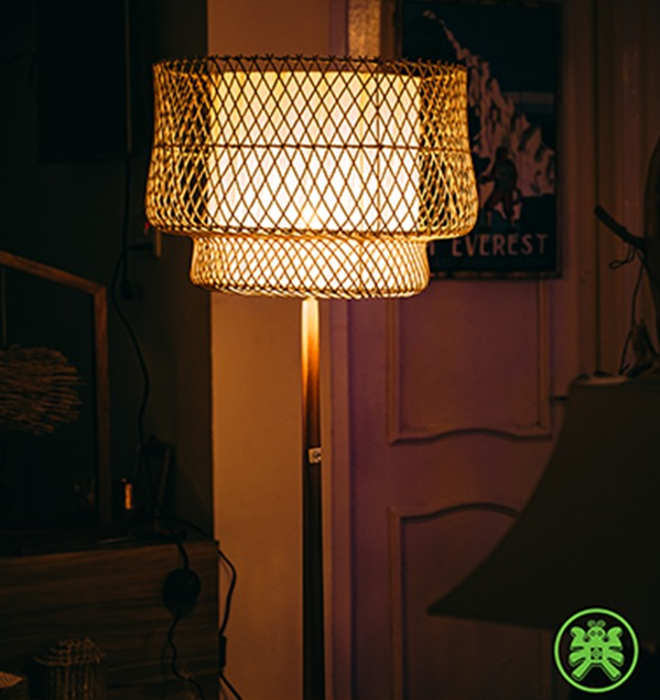 Farmhouse Rattan Floor Lamp