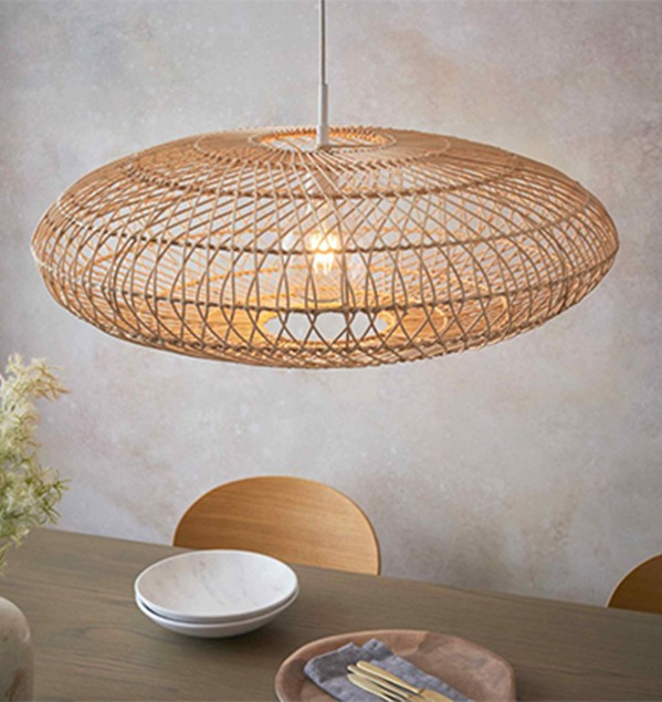 Dimmable Stylish Indoor Rattan Single Pendant Ceiling Lamp