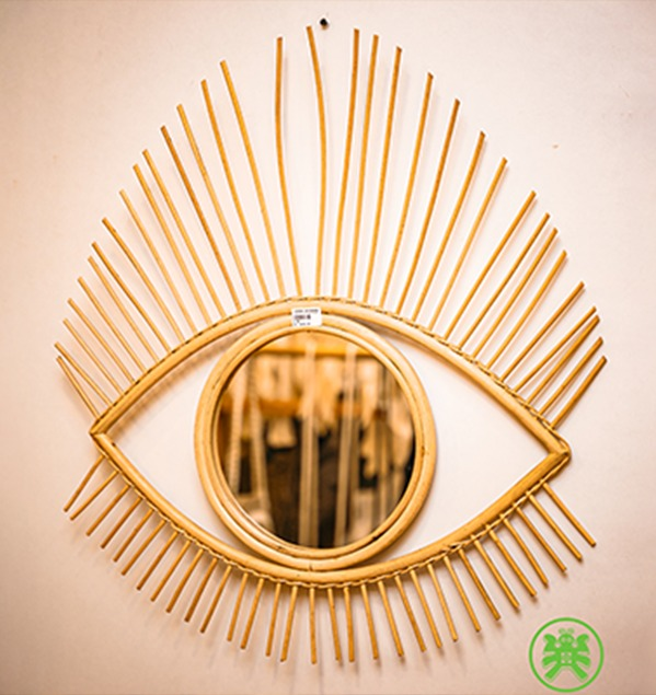 Altglas Eye Wall Decor Rattan Mirror