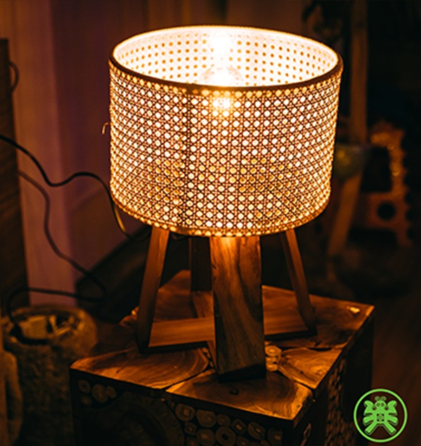 Wooden Original Hazeran Rattan Table Lampshade