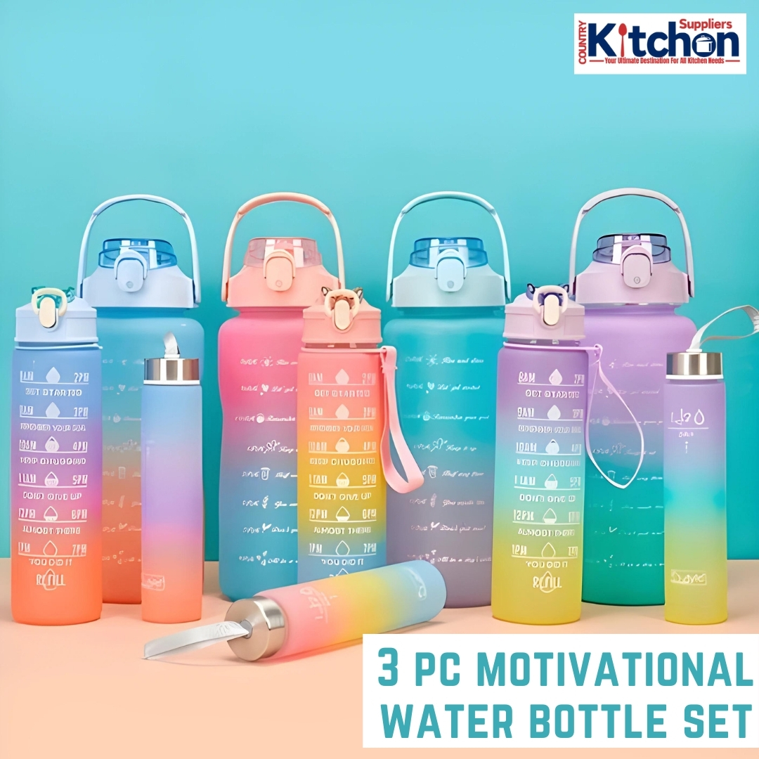 Motivational Time Marker Water Bottles-Set of 3