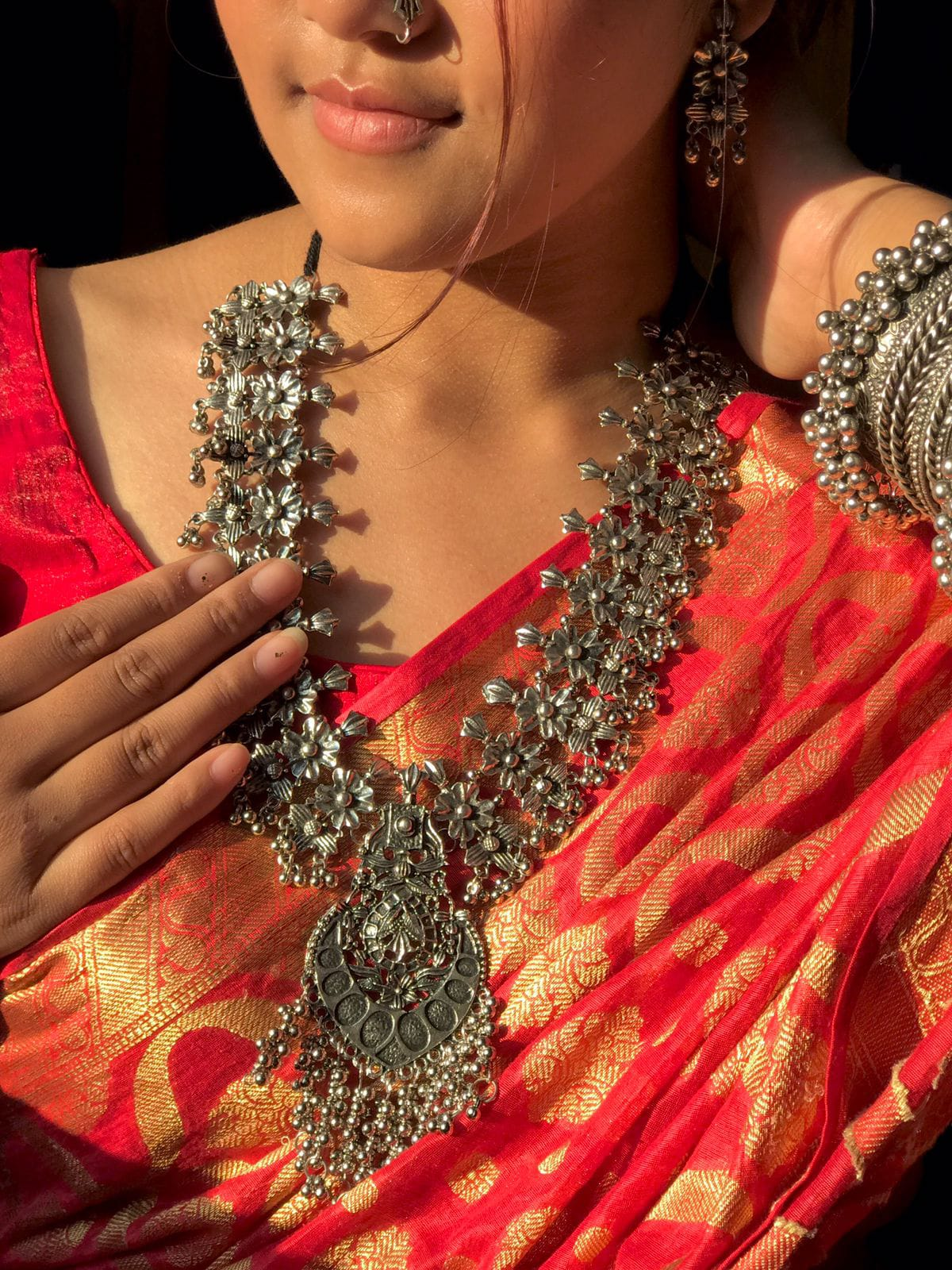 Silver Oxidised Necklace