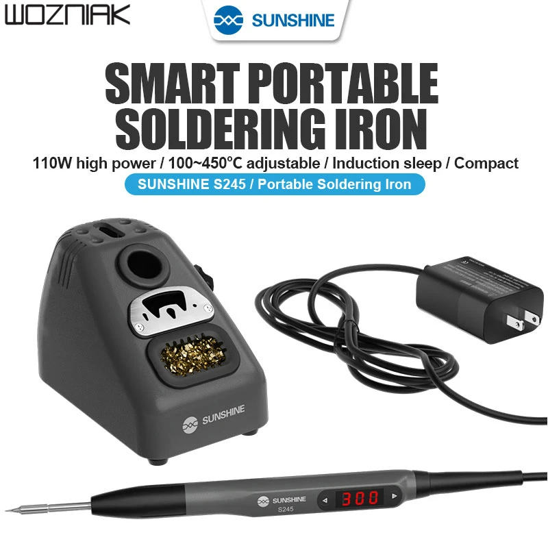 LED Smart Portable Soldering Iron Smart Sleep Rapid Heating With Universal C245 Series Soldering Iron Tips-110W SUNSHINE S245