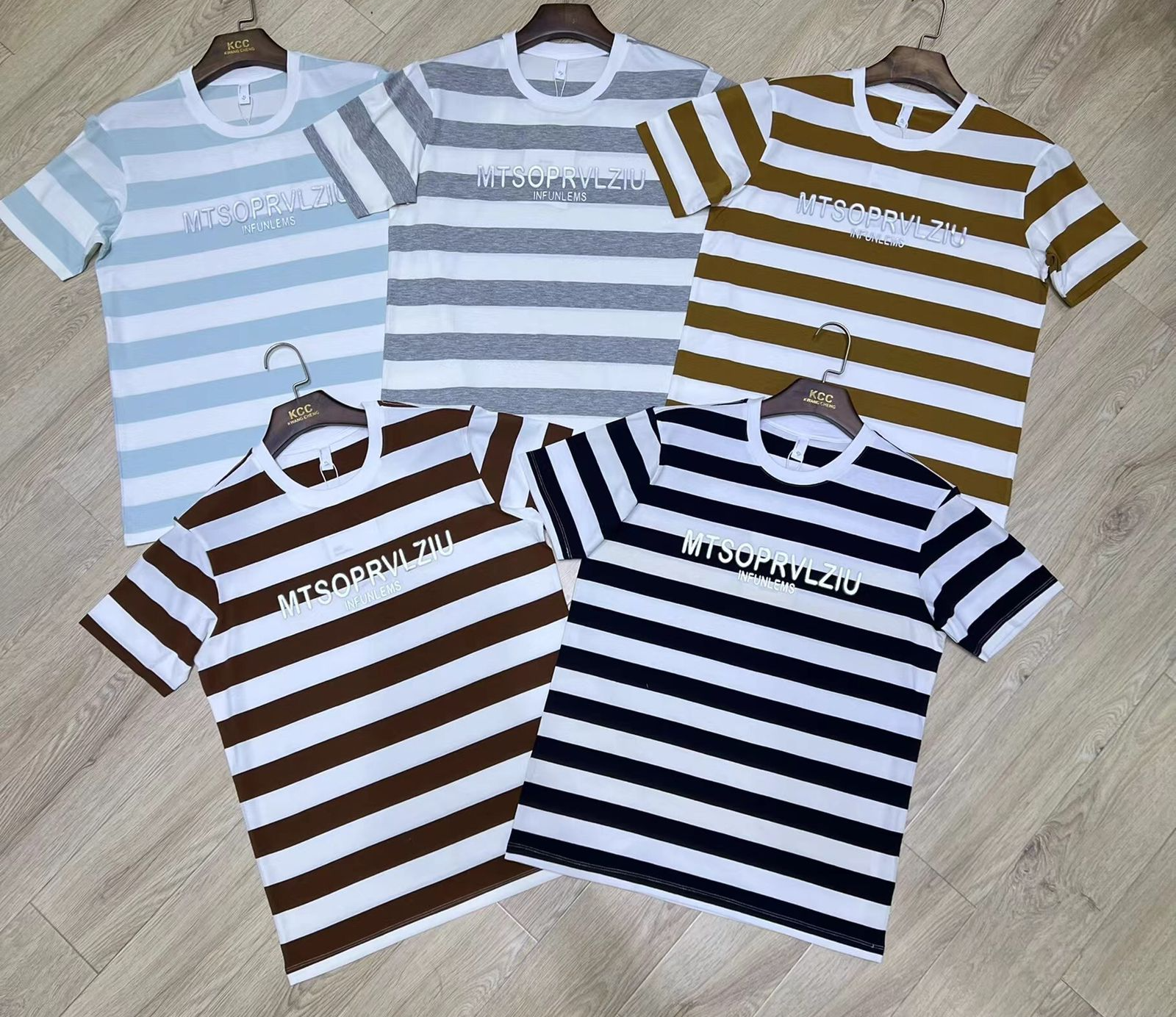 Multicolor Striped Crew-Neck T-Shirt